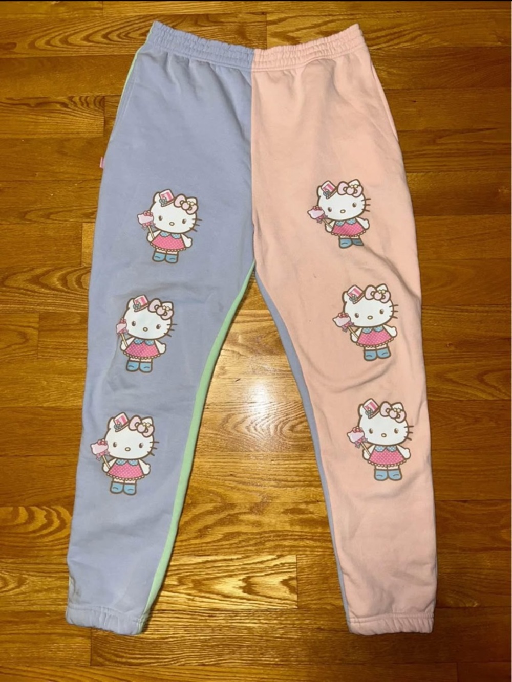 Sanrio Hello Kitty block pink and purple Sweatpants